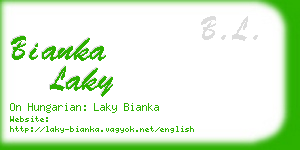 bianka laky business card